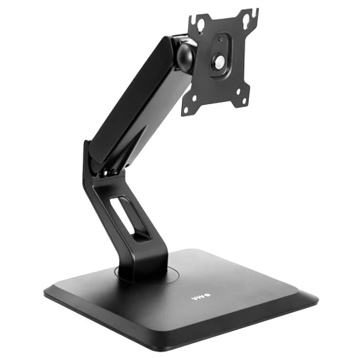 VIVO Premium Single 17 to 32 inch VESA Monitor and Touch Screen Desk Stand with Rotating Base, Freestanding Pneumatic Height Adjustable Arm, Black, STAND-V001R