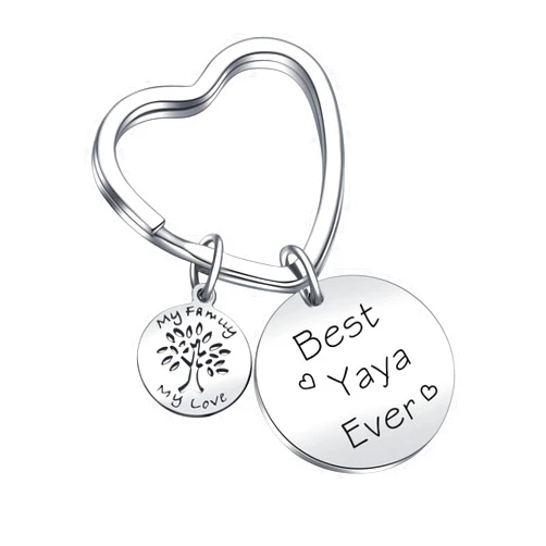 JIUSHUN Yaya Jewelry Mothers Day Gift Yaya Keychain Best Yaya Ever Keychain Grandma Jewelry Nana Gift Grandmother Jewelry Grammy Gift Grammy Keychain Mother Gift Nana Keychain