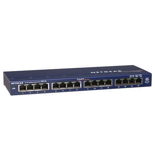 NETGEAR 16-Port Gigabit Ethernet Unmanaged Switch (GS116NA) - Desktop or Wall Mount, and Limited Lifetime Protection