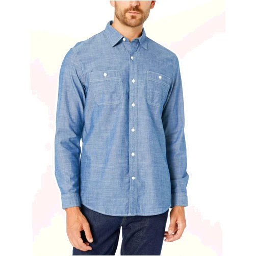 Amazon Essentials Men's Regular-Fit Long-Sleeve Chambray Shirt