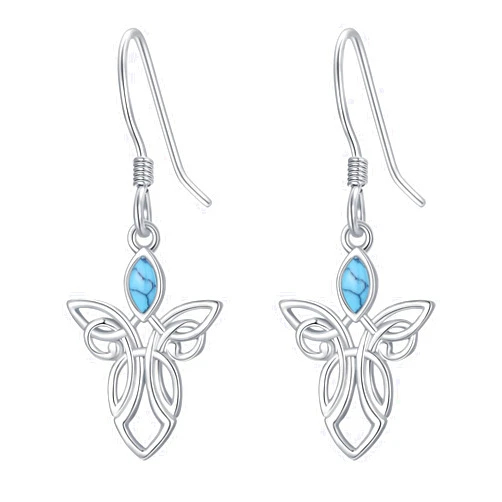 LEECCI Turquoise/Moonstone/Axolotl Earrings 925 Sterling Silver Madam Angel/Moonstone/Animal Jewelry Gifts for Women Birthday