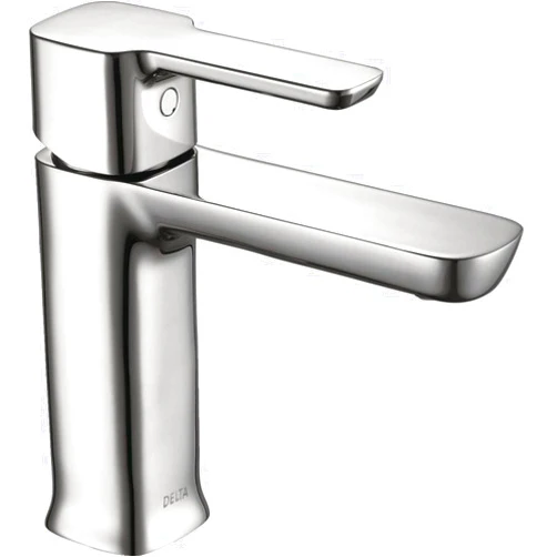 Delta Modern Chrome Bathroom Faucet 1 Hole, Single Hole Bathroom Sink Faucet for Vanity, Push-Pop Drain Assembly, Chrome 581LF-GPM-PP