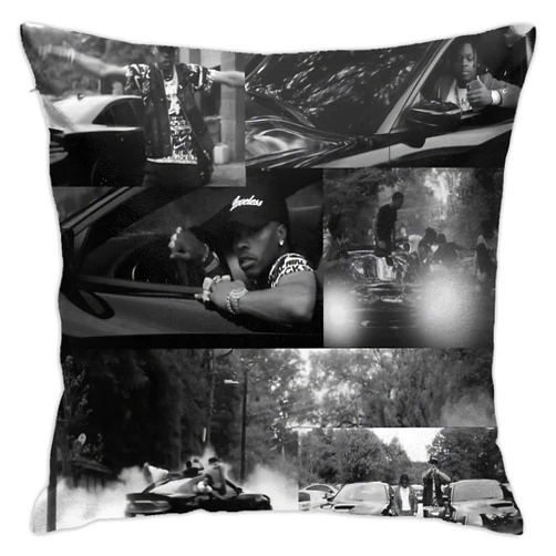 Kingscom Lil Rapper Baby Singer Pillowcase Decorative Pillow Covers 18x18 inch Square Cushion Case for Living Room Bedroom Sofa Cars