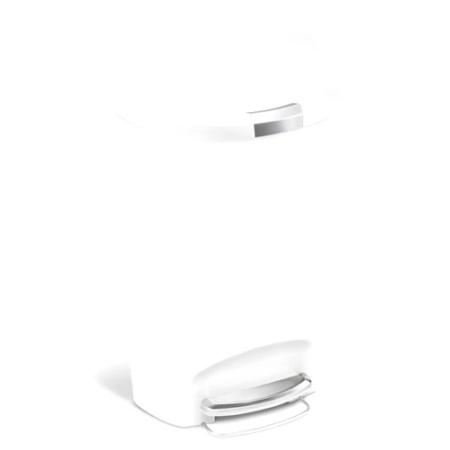 simplehuman 50 Liter Semi-Round Hands-Free Kitchen Step Soft-Close Lid Trash Can, White