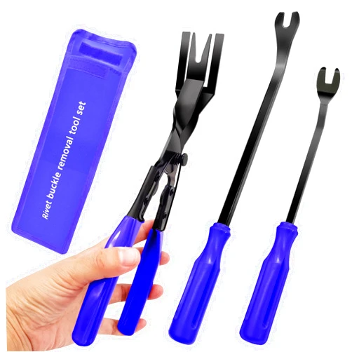 Enenfeifei AXELECT 3Pcs Trim Removal Tool -Trim Removal Tool Set,Car Pry Tool Kit, Car Panel Door Audio Trim Tool Kit Bumper Clips Puller Retainer Fastener Clips Remover