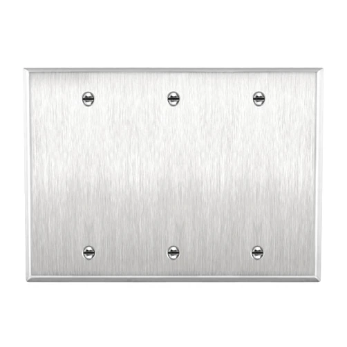 ENERLITES Blank Device Metal Wall Plate, Corrosive Resistant, Size 3-Gang 4.50