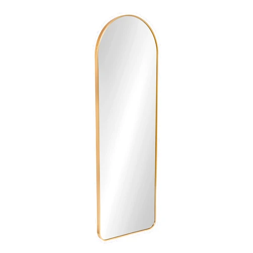Kate and Laurel Zayda Round Arch Full-Length Framed Wall Mirror, 16 x 48, Gold, Metal Modern Glam Minimalist Tall Arched Wall Mirror with Smooth Curves
