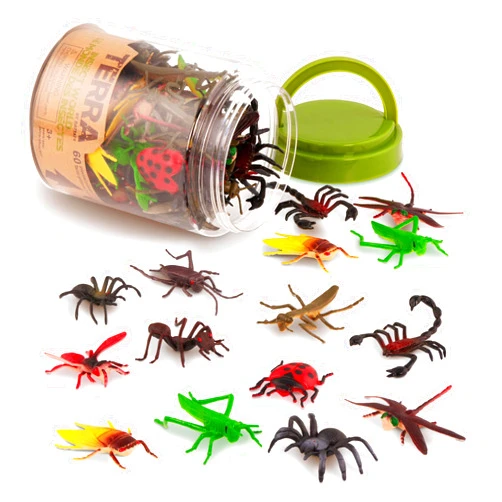 Terra by Battat – Toy Bugs & Insects Tube – 60 Mini Figures in 12 Realistic Designs – Toy Ants, Scorpions, Dragonflies & More – Creepy Crawlies in Storage Tube – Insect World – 3 Years +