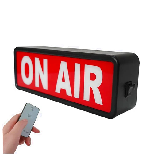 DMKYDM ON AIR Light Sign Recording Sign Studio Warning Signfor (Studio/Home Studio/Company/Desk or Wall Decor). Simple and Easy ON/Off Switch Button.Up Lighted Broadcast Warning Sign Finished (Black)