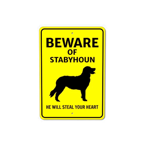 The Lizton Sign Shop Stabyhoun Dog Beware He Will Steal Your Heart K9 Sign - 8