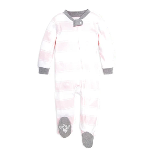 Burt's Bees Baby Girls Footed One-Piece Pajamas, Sleep and Play Loose Fit, 100% Organic Cotton, Sizes NB to 6-9 Months
