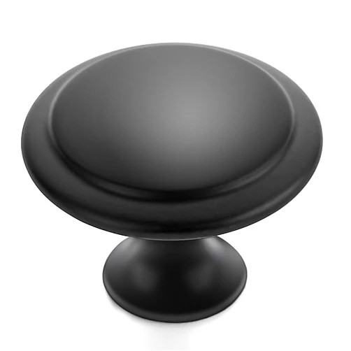 Ravinte 40 Pack Matte Black Kitchen Cabinet Knobs 1-1/4 Inch Round Drawer Pulls Flat Black Stainless Steel Drawer Handles Door Hardware for Dresser Cabinets