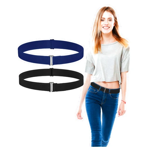 SATINIOR 2/3/4 Pack Women Elastic Stretch Belt Invisible Belts with Flat Buckle for Jeans Pants Dresses