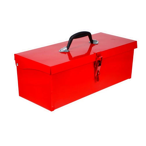 Generic Iron Sheet Tool Box Red Metal Tool Box Metal Household Tool Storage Case with Metal Latch Closure Storage Container, 39X16CM, U181056OK14ZR