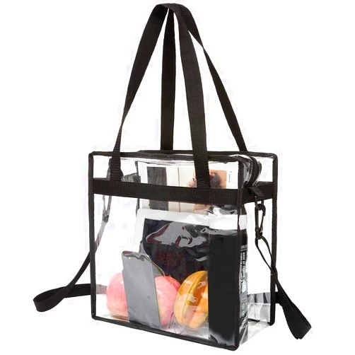 BAGAIL Clear bags Stadium Approved Clear Tote Bag with Zipper Closure Crossbody Messenger Shoulder Bag with Adjustable Strap