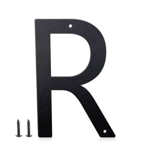 Sanshaoye 4 Inch House Numbers and Metal Letters for Outdoor Signs, House Numbers for Outside, Aluminum Address Letters and Numbers for Door, Mailbox, Garden, Perfect for Home or Office (Letter R)