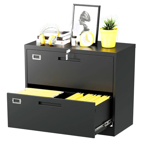 Fesbos Lateral File Cabinet with Lock, 2 Drawer Large Metal Filing Cabinet,Home Office Lockable Storage Cabinet for Hanging Files Letter/Legal/F4/A4 Size-Assembly Required