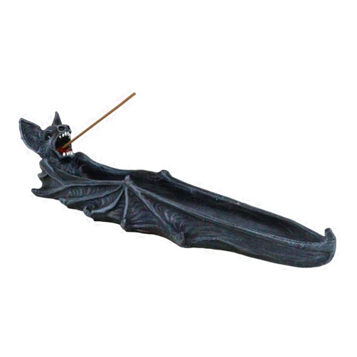 Ebros Gift Gothic Gargoyle Cathedric Bat Vampire Incense Stick Holder with Celtic Knotwork Figurine Halloween Macabre Halloween Metaphysical Accent