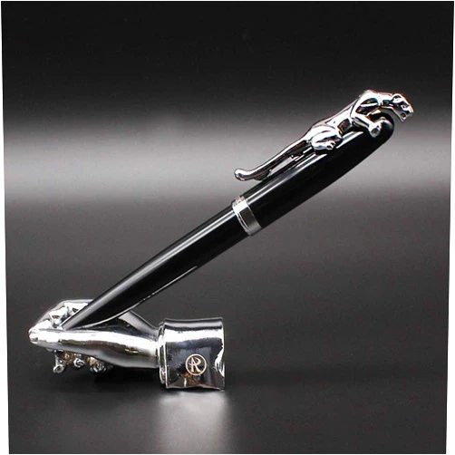 ARTEX Stylish Fountain Pen : Luxury,Elegant, Germany F Fine Nib, Gift for Men & Women, Professional, Executive, Metal, Gift Box (Black/Silver (Leopard))