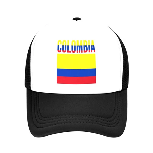 PAUPPY Colombian Gifts Colombia Country Flag Gifts Black Snapback Hat for Boys Girls Unisex Hip Hop Baseball Cap Dad Hats
