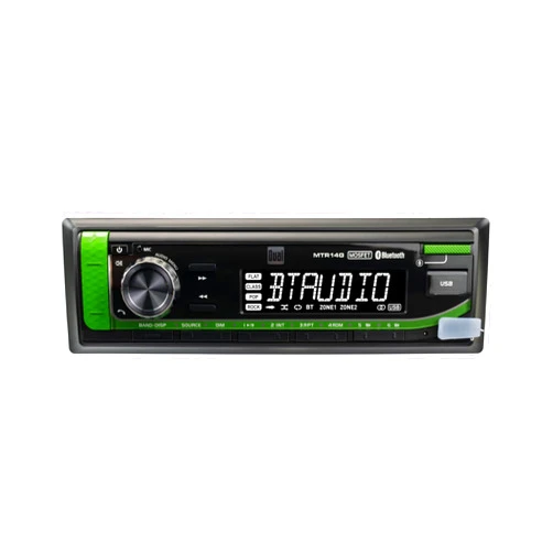 Dual Electronics John Deere Tractor Radio | 7-Character LCD | Weatherproof | Built-in Bluetooth | USB Port | Fits John Deere, McCormick Tractors | Plug N Play Wiring Harness with Headphone Jack