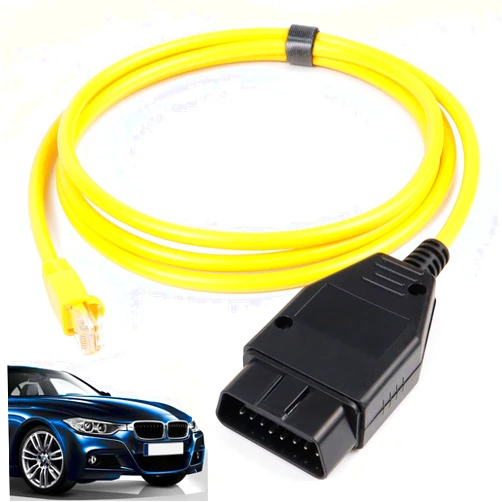 AUTOXBERT ENET ESYS 6.6ft/2M Ethernet to OBD Interface Cable for BMW F Series Coding Compatible with E-SYS ICOM ISTA+ Bootmod3 Bimmercode OBD ENET Cable RJ45 to OBD2 Programming Brushing Hidden Data