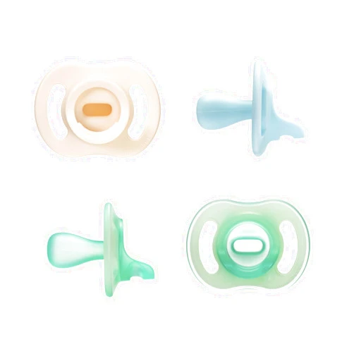 Tommee Tippee Ultra-Light StayPut Glow in The Dark Pacifier, 0-6 Months, Colors and Designs May Vary, One-Piece Silicone Design, Pack of 4