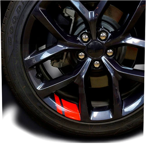 Kemaily Wheel Decals Hash Stripe Stickers Fits 18''- 21'' Wheels, 6Pcs Reflective Car Wheel Rim Decal Stripes Decoration Accessories (Red)