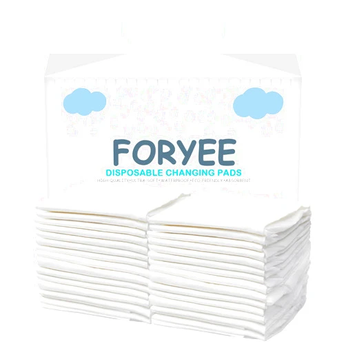 FORYEE Disposable Underpads 17 x 24 Inches (50 Pack) Incontinence Bed Pads Heavy Absorbent Soft Non-Woven Fabric Breathable - White