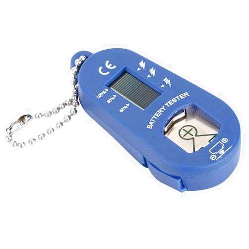 Shanrya Battery Measuring Device, Hearing Aid Battery Tester Battery Storage Case Lightweight Portable Key Ring Battery Measuring Device Battery Tester LCD Display for Battery Test Home