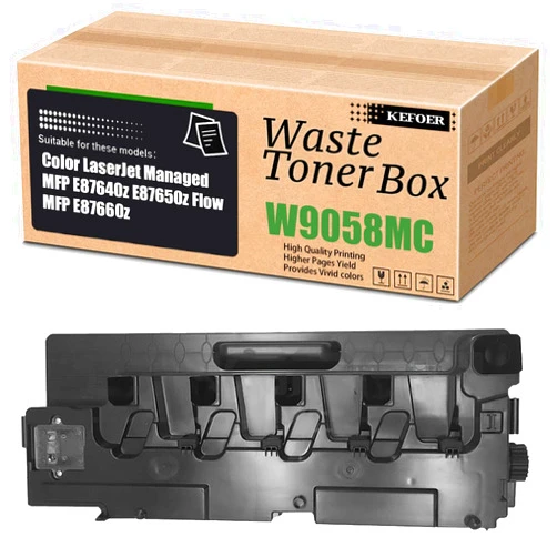KEFOER W9058MC Waste Toner Collection Unit Replacement Compatible for HP Color Managed MFP E87640 E87650 E87660 Printer High Capacity Waste Toner Box (1-Pack)