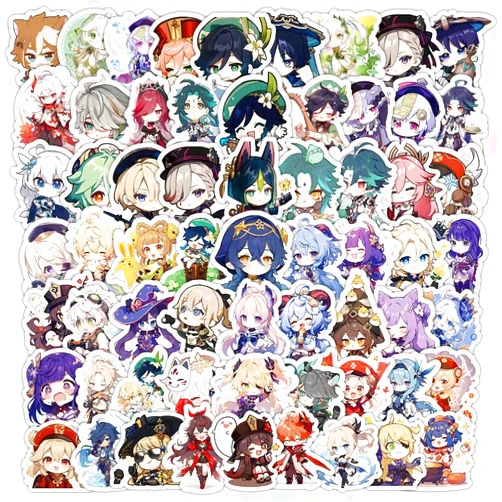 Generic 100 PCS Genshin Impact Stickers Merch.Cute Cartoon Anime Stickers for Water Bottles Laptop Luggage Phone Car Cup.Waterproof Vinyl Genshin Impact Stickers for Kids Girls Women Teen Adults