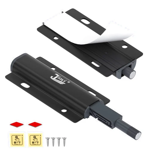 Jiayi Magnetic Push Latches for Cabinet Door Jiayi 2 Pack Push to Open Door Latch Magnetic Touch Latches Kitchen Door Push Release Latch for Cabinet Door Closure Push Catch Press Out Cabinet Hardware Black