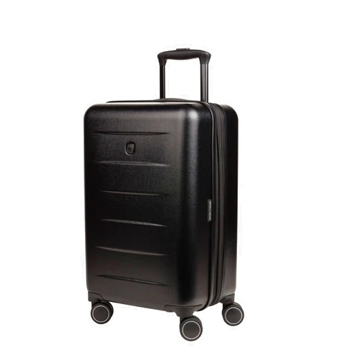 SwissGear 8020 Eclipse Hardside Expandable Luggage with Spinner Wheels, Black, Carry-On 18-Inch