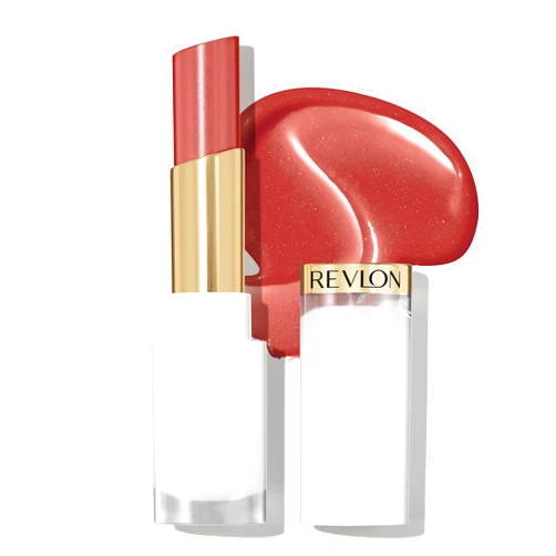 REVLON Super Lustrous Glass Shine Balm, Hydrating Tinted Lipstick, Sheer, Glossy Shiny Finish, 004 Nude Illuminator, 0.11 oz