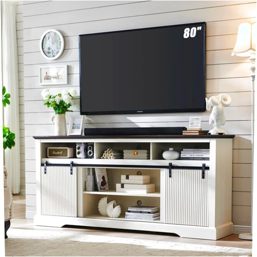 Aitjunz Fluted TV Stand for 80 Inch TVs, 32
