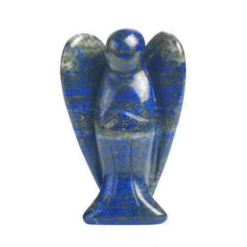 GoldHarvest 2 inch Real Crystal Angel Figurines,Lapis Lazuli Stone Pocket Angel Statue Decoration Healing Crystals Hand Carved Gemstone,Energy Reiki Guardian Angel Sculpture Gift
