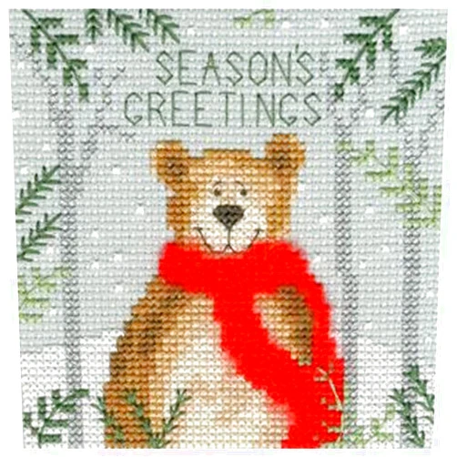 Bothy Threads Cross Stitch Kit - Christmas Card - Xmas Bear