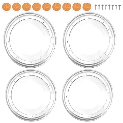 HOIGON 4 Pack 12 Inch Lazy Susan Hardware with Mounting Screws and Cork Spacers, 5/16