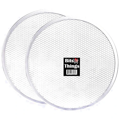Bits N Things Pizza Screen | Seamless Round Aluminum Mesh | Baking Tray for Home Kitchen Restaurant |10 INCHES 2 PACK.