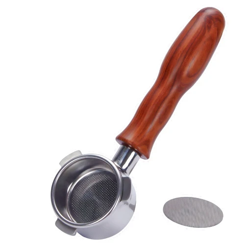 Teyearlife 54mm Bottomless Portafilter for Breville Barista Express Pro Touch Infuser Espresso Accessorie made of Stainless steel and solid wood