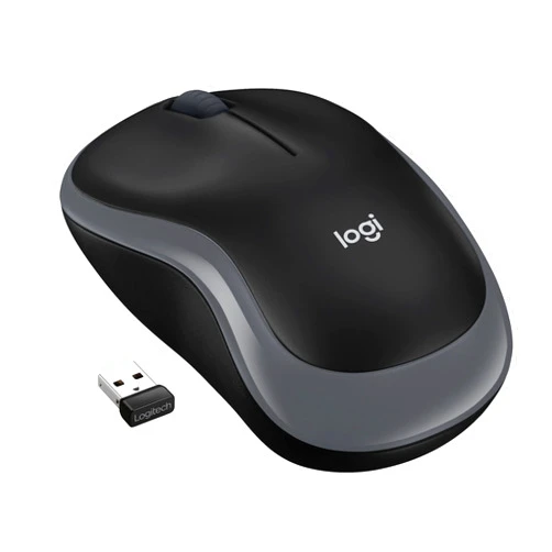 Logitech M185 Wireless Mouse, 2.4GHz with USB Mini Receiver, 12-Month Battery Life, 1000 DPI Optical Tracking, Ambidextrous PC/Mac/Laptop - Swift Gray
