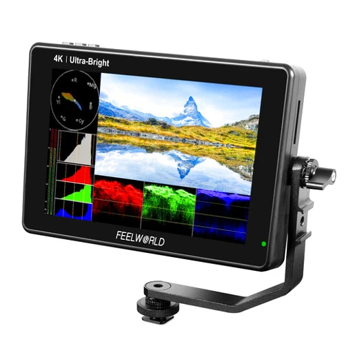 FEELWORLD LUT7 7 Inch Ultra Bright 2200nit Touchscreen Camera DSLR Field Monitor with 3D Lut Waveform Automatic Light Sensor 1920x1200 4K HDMI Input