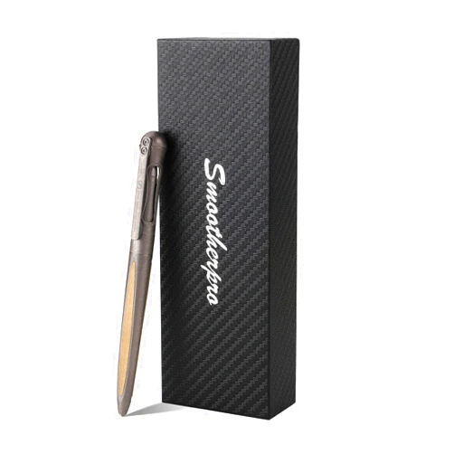 SMOOTHERPRO Titanium Ballpoint Pen Compatible with Parker Refill for EDC Men Women Business Signature Writing Journaling Gift Color Stone Wash Gray(TA02)