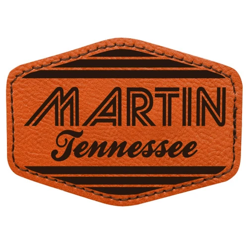 R and R Imports Martin Tennessee City Retro Souvenir 2x3 Hexagonal Iron-on Leatherette Patch with Adhesive Single
