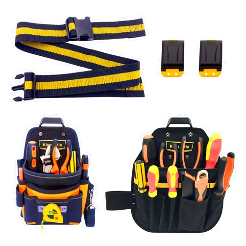 King Odin Tool Belt + 2 Waist Tool Bags with Clip-on System Electrician Tool Pouch