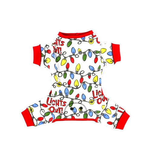Lazy One LazyOne Flapjacks, One-Piece Dog Sweater, Matching Family Pajamas for Dogs, Christmas Lights, Holiday, Lights Out (Medium)