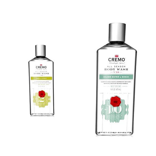 Cremo Men's Body Wash Bundle with Sage & Citrus and Silver Water & Birch Scents, 2 x 16 Fl Oz