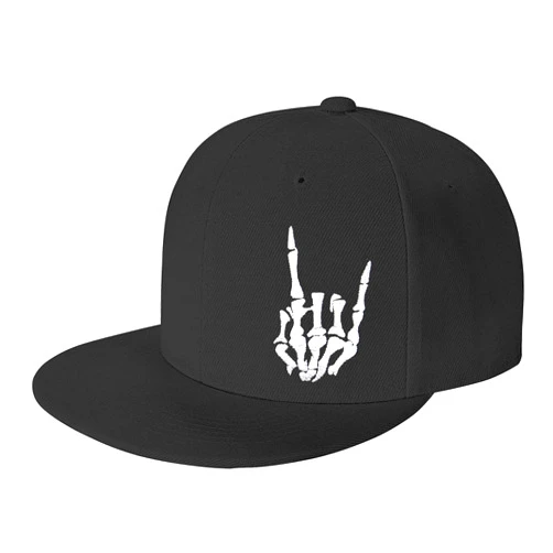OASCUVER Skeleton Hand Hat, Embroidery Skull Finger Flat Brim Bill Baseball Cap Plain Adjustable Snapback Hats …