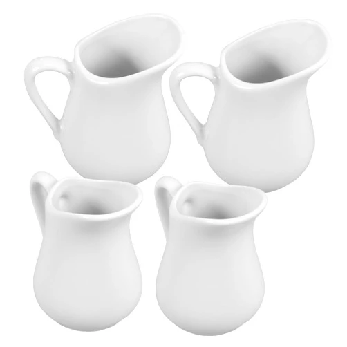 CATIEBYE 4pcs Ceramic Milk Jug Sauce Holder Ceramic Milk Container Cream Pitcher Coffee Milk Kettle Dipping Pitcher Mini Pitcher Latte Creamer Coffee Creamer Pourer Multi-use Milk Pitcher